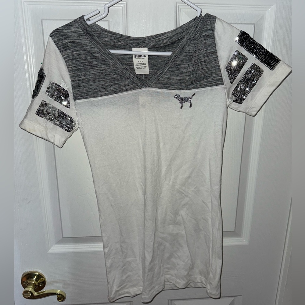 VS PINK tee with sequin detailing